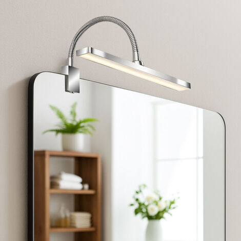 Lampada da parete a LED per bagno Lampada da parete dimmer a specchio, metallo cromato, 4W 400Lm bianco caldo, bianco neutro, L 30 cm (1/5)