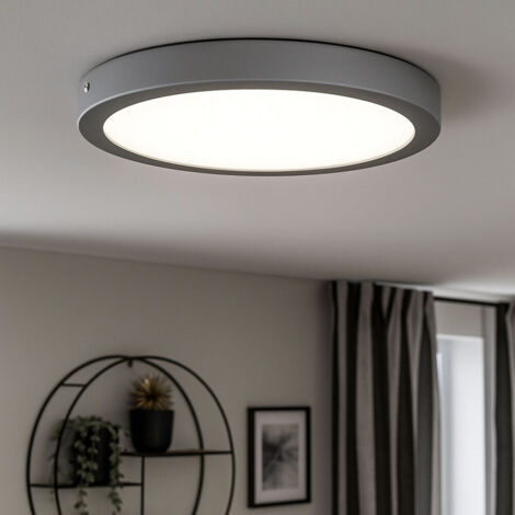 Plafoniera Plafoniera Plafoniera da bagno Pannello a superficie cromato opaco rotondo impermeabile, metallo plastico, 1x LED 21,4W 2200lm 4000K bianco neutro, DxH 30x3,2 cm (1/5)