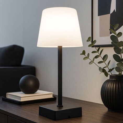 Lampada Da Tavolo A Batteria SLV VINOLINA ONE | LED Dimmerabile Touch, IP54, Ricaricabile, Nera, Per Interni Ed Esterni