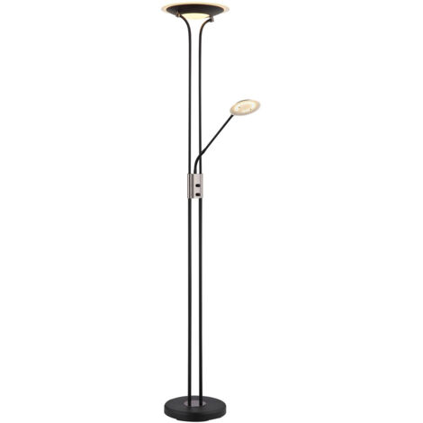 Lampada mamma e bambino con paralume in vetro satinato nero opaco LED dimmerabile 3000K (1/5)