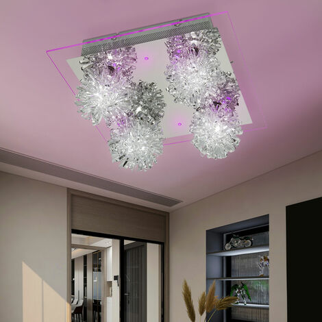 Plafoniera plafoniera LED viola alluminio vetro metallo SAPHIR 990013-4