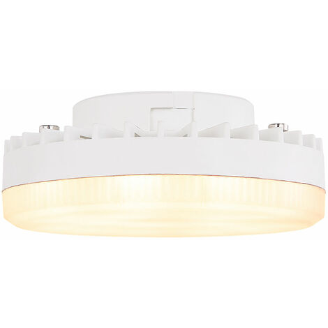 Lampadina LED GX53 tonda da 7 watt, plastica opalina, 550 lumen