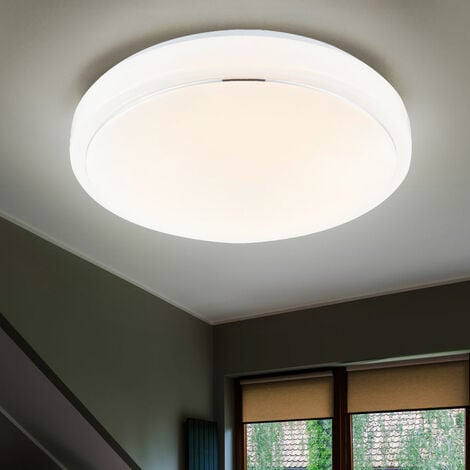 Plafoniera LED dimmerabile soggiorno plafoniera moderna, alluminio bianco, 1x  LED 24W 1450Lm bianco caldo, DxH 38x10