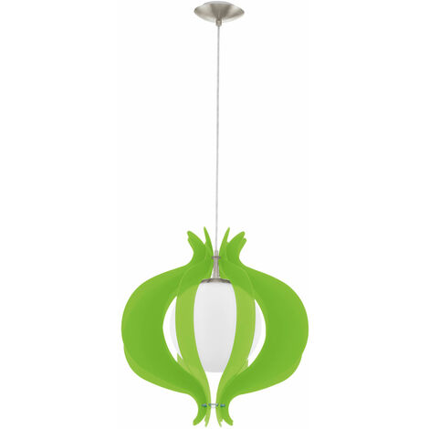 Lampada a sospensione lampada a sospensione lampada da soggiorno lampada da cucina lampada da sala da pranzo, sfera di vetro in metallo verde nichel opaco, E27, H 110 cm (1/2)