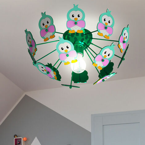 Design per bambini sala giochi illuminazione a soffitto faretti lampada  gufi motivi animali lampada Eglo 95636