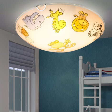 Lampada per bambini lampada da soffitto in vetro lampada da camera per  bambini rotonda, vetro colorato