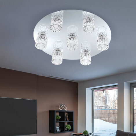 Lampada da soffitto in vetro cromato per sala da pranzo illuminazione  rotonda lampada da tavolo da