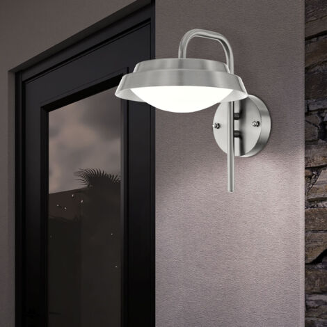 Applique Da Esterno Mosca In Acciaio Inox E Vetro | IP44, E27, 21x19,5x34,5 Cm, Moderna Con Luce Verso Il Basso