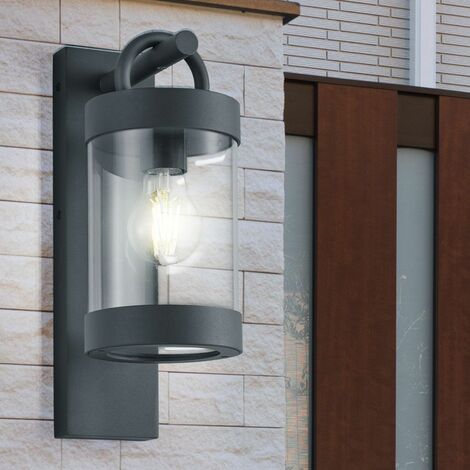 Lampada da parete per esterno ANTRACITE illuminazione da giardino sensore  crepuscolare lampada da terrazza ALU lantern