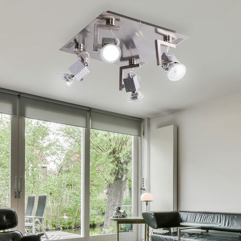 Plafoniera a LED per dormire illuminazione della camera degli ospiti con faretti argentati mobili