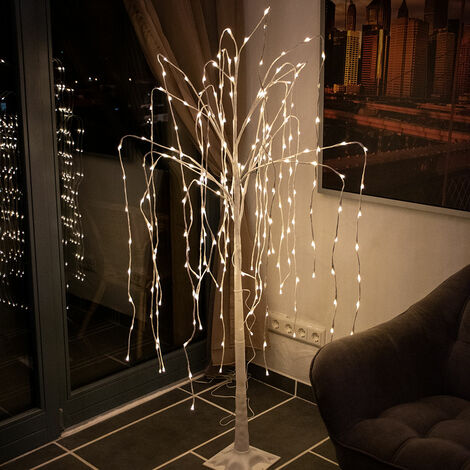 GIARDINO Esterno 5FT 240 LED Luce SALICE PIANGENTE Albero con 8 funzioni di Natale 