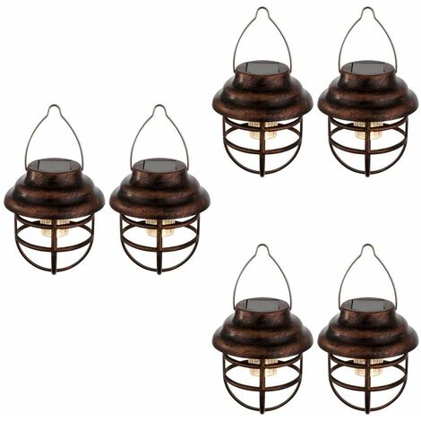 Set di 6 lanterne solari a LED lampade a griglia decorazione da giardino  illuminazione per esterni