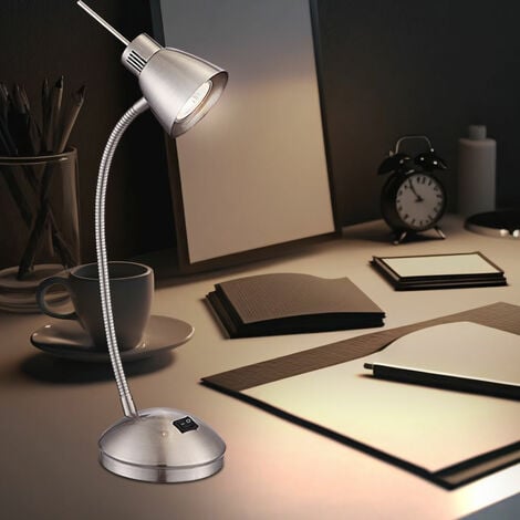 Lampada da comodino a LED da scrittura Flexo lampada da lettura laterale  nichel opaco illuminazione per