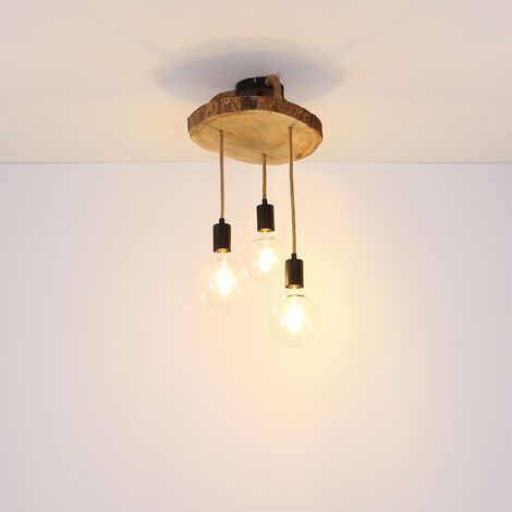 Smart Home Lampada a sospensione vintage dimmerabile Google Alexa Lampada  da soffitto a sospensione in legno retrò in un set che include lampadine  LED RGB