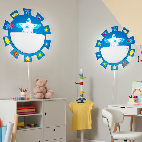 Lampada per camera dei bambini, lampada per sala giochi, lampada da parete,  lampada da parete, lampada per bambini, adesivo stella vetro acciaio