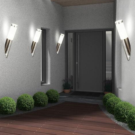 Set di 4 lampade da parete a LED in acciaio inox di design faretti