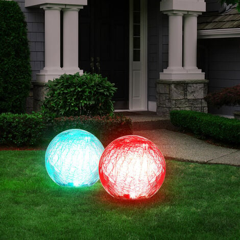 Scultura lampade solari per esterni LED luce solare da giardino curvo  cambia colore, vetro plastica, 1x