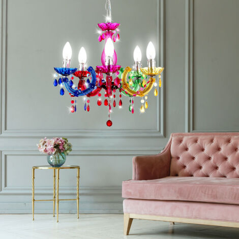 Lampadario a sospensione Lampada a pendolo a soffitto Lampadario Illuminazione sala da pranzo Lampadario colorato Globo 63118-5