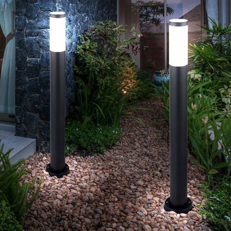 Set di 2 luci LED da esterno base faretti da giardino lampade da terra  terrazze illuminazione