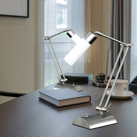 Set di 2 lampade da tavolo a LED da 3 watt, studio, interruttore, scrivania da  ufficio