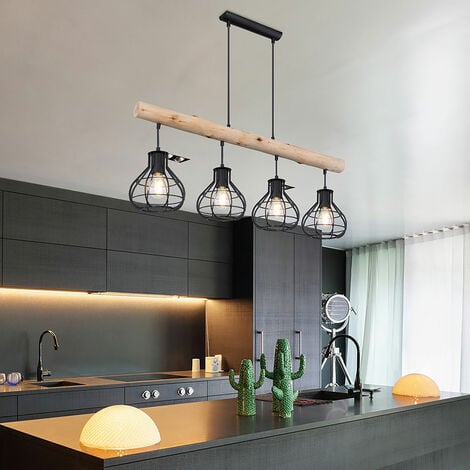 Soffitto pendolo lampada a sospensione filamento legno chiaro bar  illuminazione soggiorno sala da pranzo cucina in