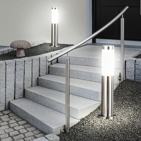 Set di 2 luci a LED da esterno per esterni faretti per percorsi da giardino  lampade da terra in acciaio inox illuminazione del patio