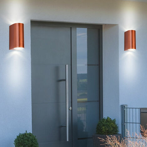 Set di 2 illuminazione per esterni garage wall up down faretti lampade in alluminio in un set comprensivo di lampadine a LED (1/5)