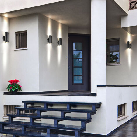 Aigostar Lampada Da Parete Esterna IP65 – 4 Pezzi In Alluminio Nero Con Luce Up/Down Per Terrazzo E Corridoio