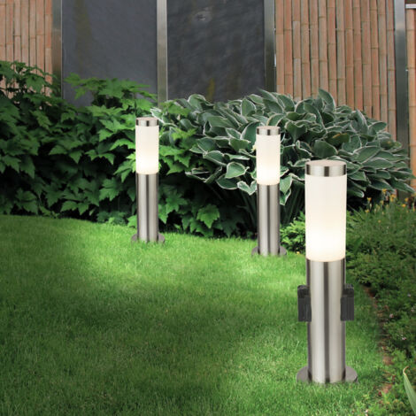 3x Lampade Da Terra Per Esterni Faretti Da Giardino In Acciaio Inossidabile Lampade Da Giardino Con Illuminazione Per Rivelatori Di Movimento 13811826 - Foto 2
