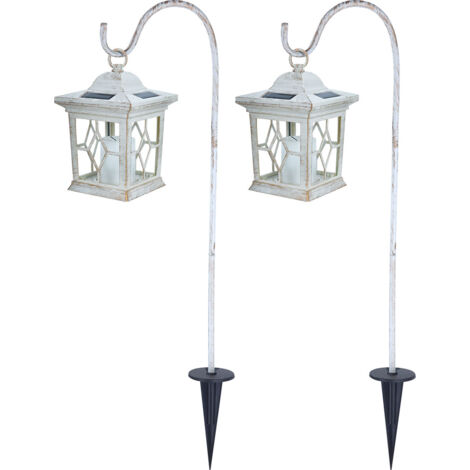 WdtPro Lanterne Solari Da Esterno A Led, 2 Pezzi - Autonome E Impermeabili Per Giardino E Terrazzo