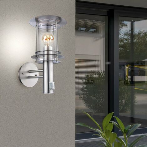 LAMPADA DA ESTERNO APPLIQUE E27 PARETE SOFFITTO 220V GIARDINO CON SENSORE  MOVIME