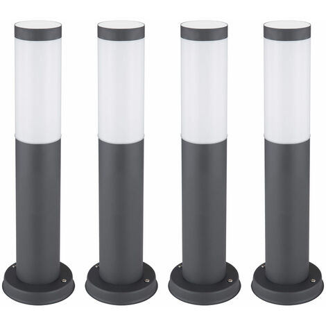 4x luci di base per esterni antracite illuminazione del patio faretti da giardino in acciaio inossidabile lampade da cortile
