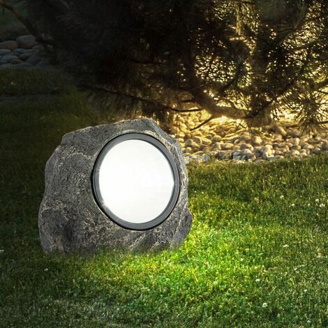 Set di 3 lampade a LED per illuminazione solare con pietre per la  decorazione del giardino