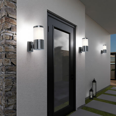 Set di 4 lampade da parete a LED in acciaio inox di design faretti