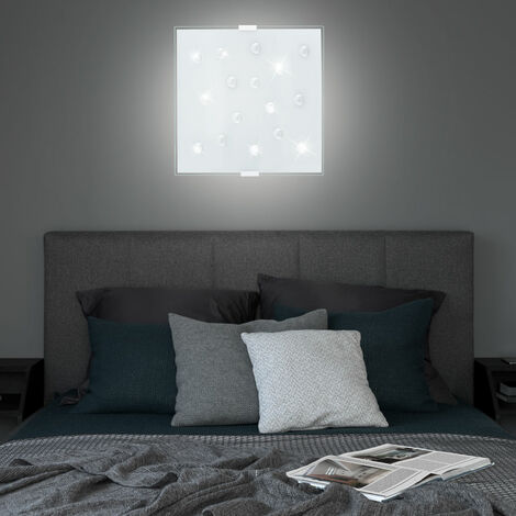 LED 2x3 watt soffitto parete camera ospiti lampada vetro quadrato 2 fiamme