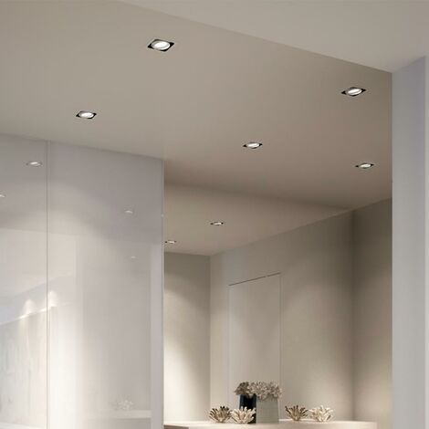 Set di 2 faretti a soffitto, soggiorno, bagno, lampade da incasso, luci in  alluminio, faretti, illuminazione