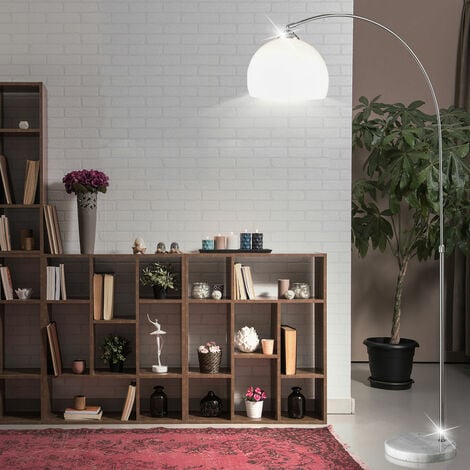 Lampada da terra per soggiorno con base in marmo, lampada da lettura,  illuminazione in un set che include lampadine a LED da 10 watt