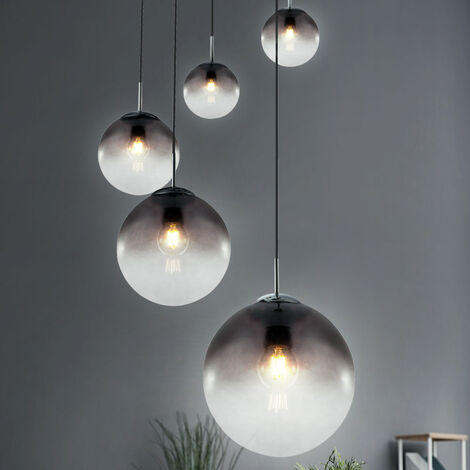 Lampada moderna a soffitto plafoniera - metallo cromato - sfere di vetro
