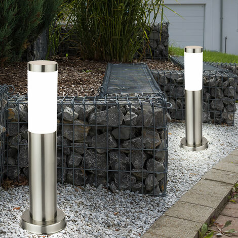 Set di 2 LED 9,5 watt lampada da terra lampada da terra illuminazione esterna luce in acciaio inox
