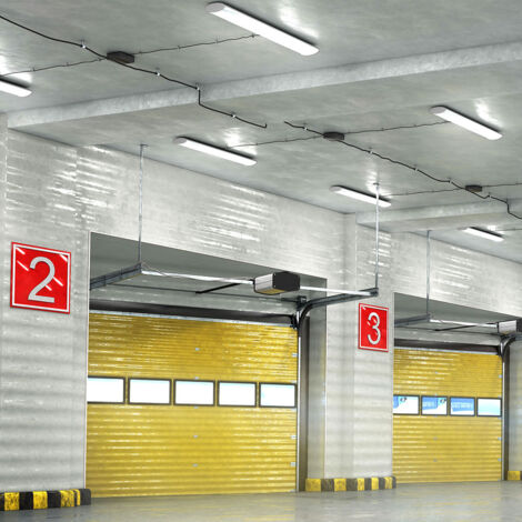 Plafoniera LED Da Garage CREATESTAR – 80W (8000 Lumen), Dimmerabile 80/60/45W, 5 Pannelli Regolabili, E27, 6500K