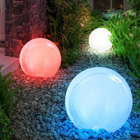 Set di 3 LED solare luce esterna IP44 giardino Lampada cambia colore della  luce Globo 33793