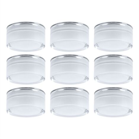 Set di 9 luci LED da incasso design lampade da soffitto chiaro ufficio corridoio illuminazione cromo cartone danneggiato (1/5)