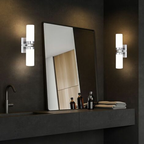Lampada da parete illuminazione del bagno lampada da specchio in vetro  opale bianco in un set