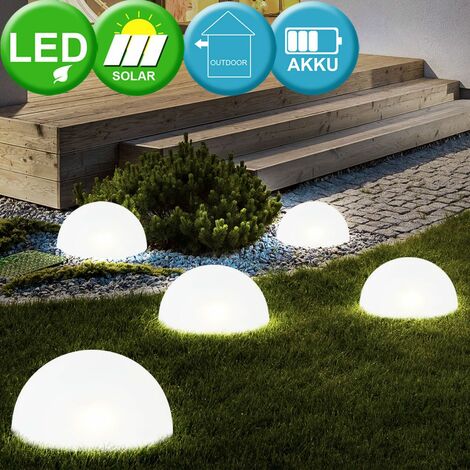 Set di 8 luci solari a LED per esterni percorso da giardino con semisfera a  sfera