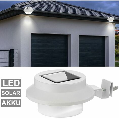 2x luci solari a LED luci bianche garage illuminazione esterna recinzione  giardino