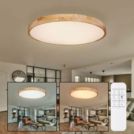 LED design in legno plafoniera luce diurna soggiorno telecomando lampada dimmerabile Globo 41745-60