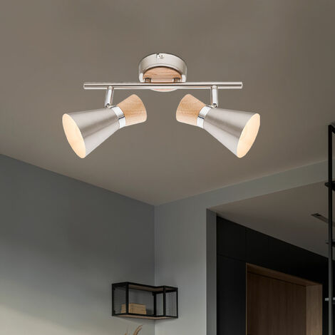 B.K. faretto LED da soffitto orientabile, include lampadina GU10 da 3W  250Lm, luce calda, lampada a muro, plafoniera da parete o soffitto, da  interno