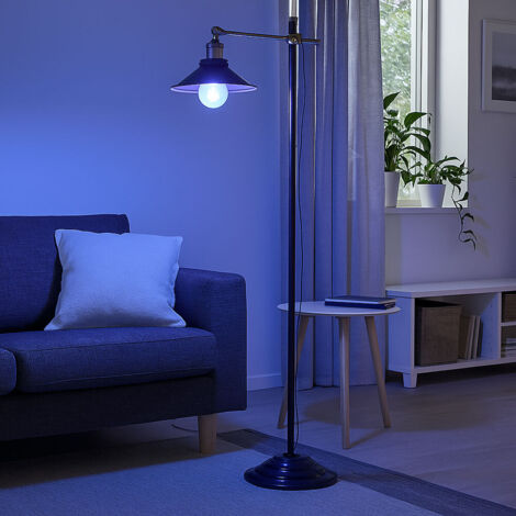 ACMHNC Vintage Lampada Da Terra Soggiorno Dimmerabile, 12W LED Lampada Da Terra Industriale Con Telecomando, Regolabile in Altezza, Moderna 2 in 1 Piantana Lampada Da Tavolo, Presa E27,Nero