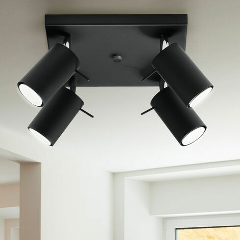 Plafoniera 4 -flammig faretti a soffitto illuminazione soggiorno spot  faretti a soffitto neri, faretti orientabili in