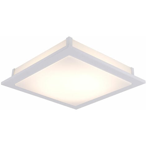 Plafoniera LED quadrata sala da pranzo plafoniera soggiorno plafoniera  bianca, in acciaio e vetro, 1x LED